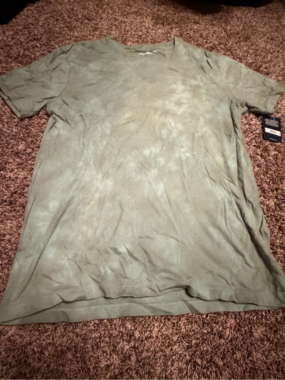 Lucky Brand Men's Olive Tie-Dye Short Sleeve Tee